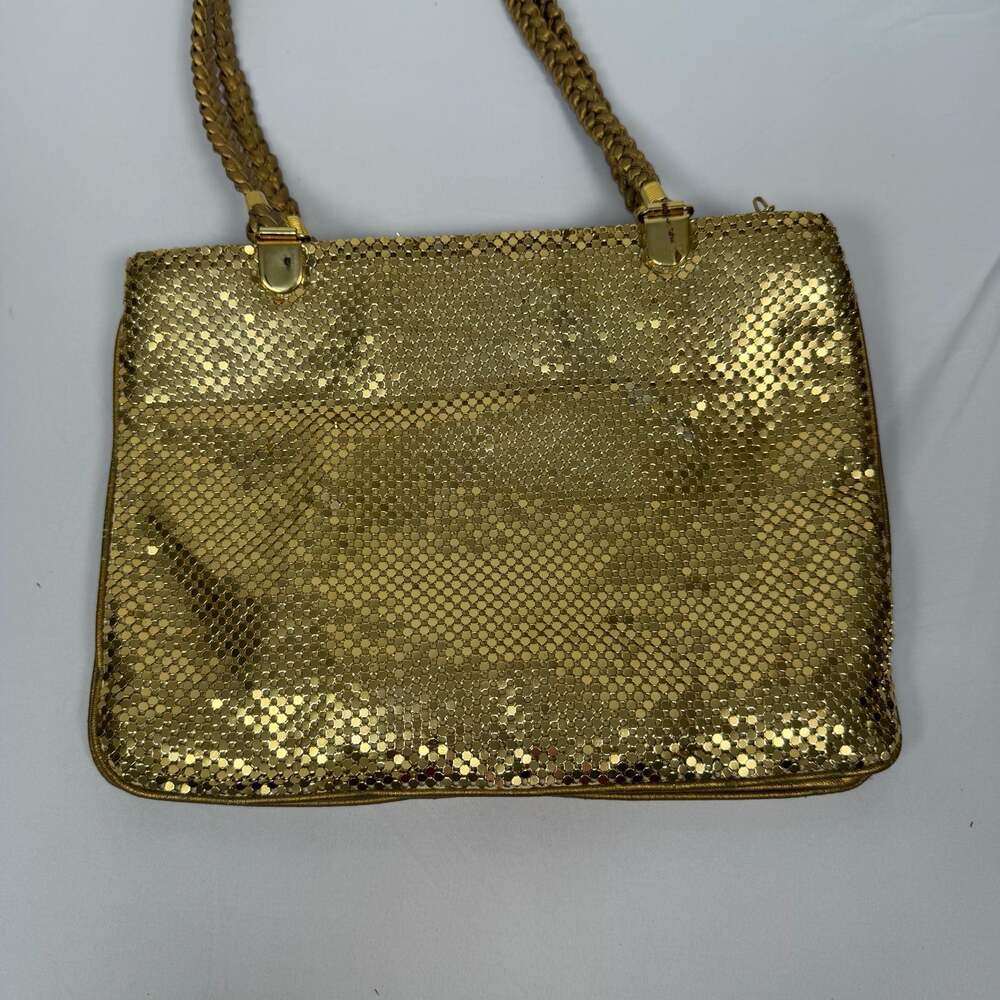 Whiting & Davis Vintage Gold Mesh Braided Strap Shoulder Bag - Picture 3 of 14